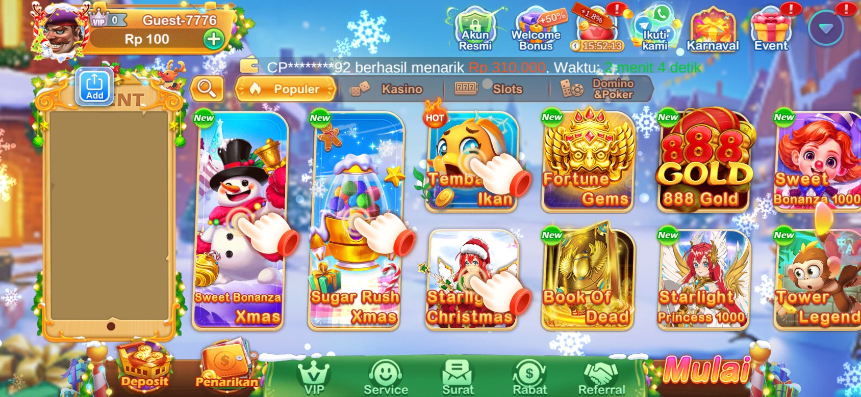 Berbagai pilihan permainan slot terbaik seperti Gates Olympus dan Sweet Bonanza.